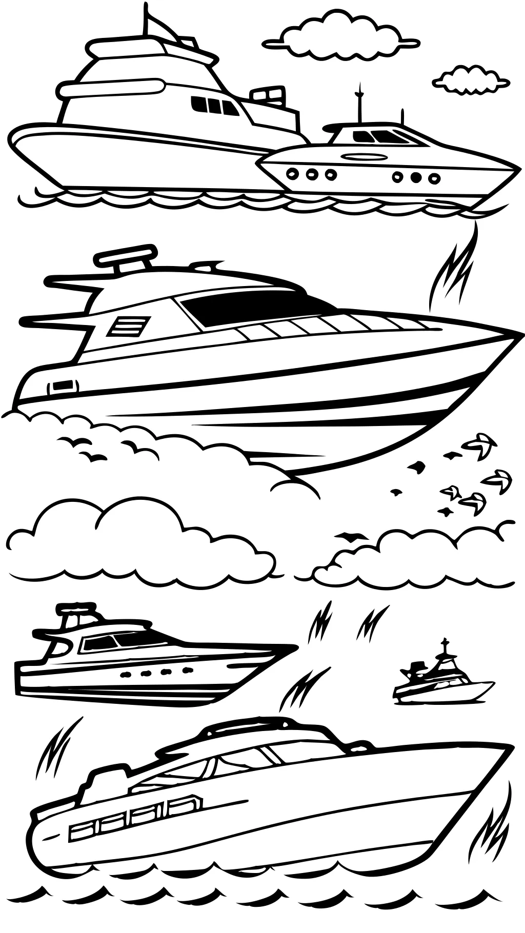 coloring pages speed boats